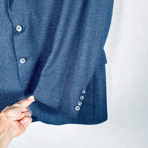 Vintage Yves Saint Laurent Blazer Mens 42R Blue Wool Sport Coat Jacket France - Picture 4 of 14